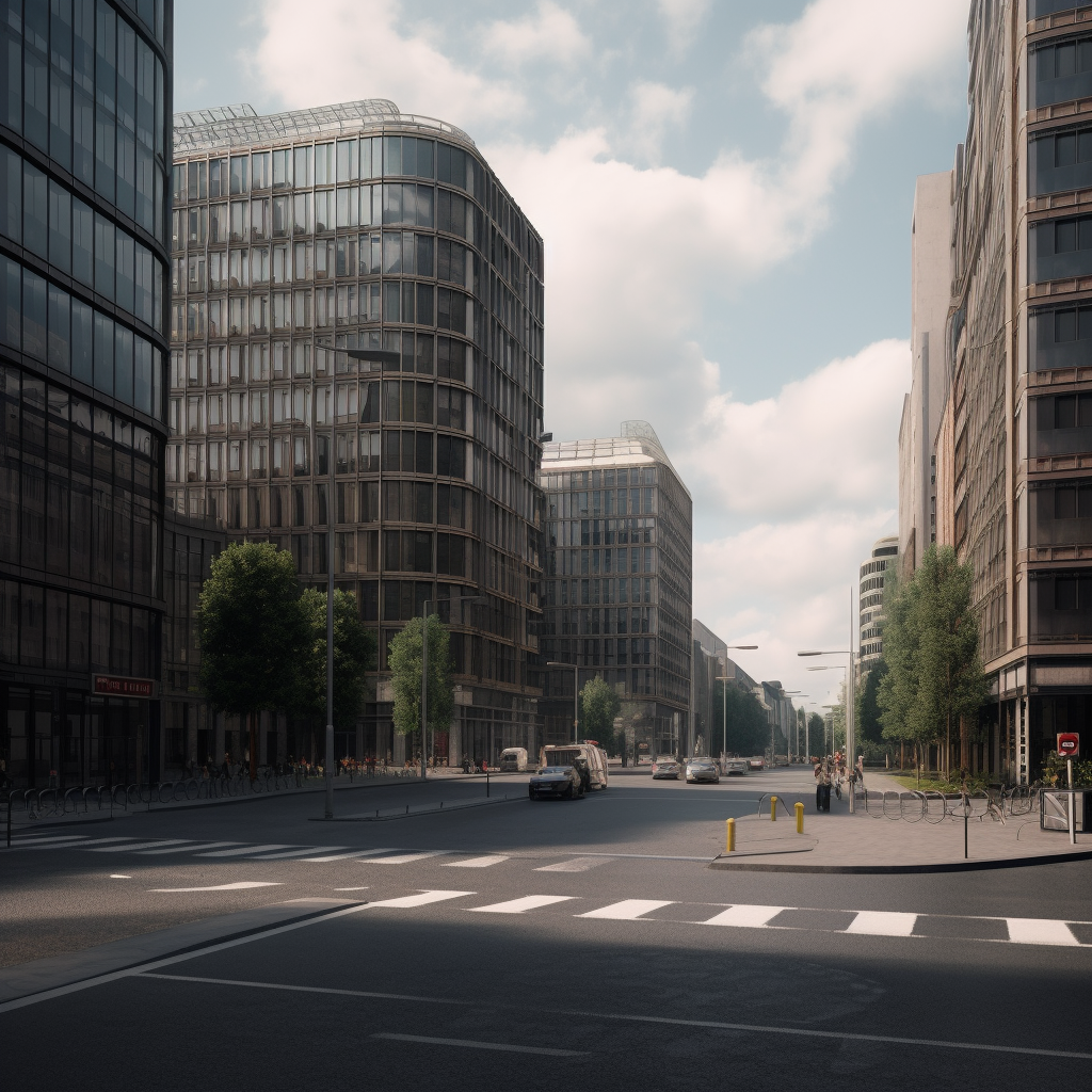  - A photo showing a view of an office building Brussels